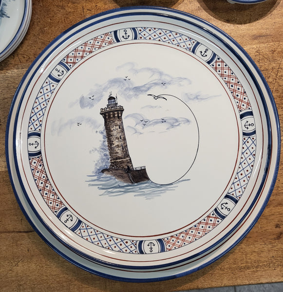 Assiettes plate décor phare Breton